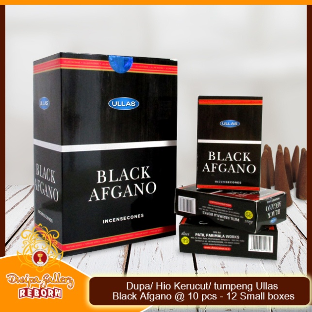 Dupa Hio Wangi Ullas Kerucut Cone Incense Black Afgano Perlusin