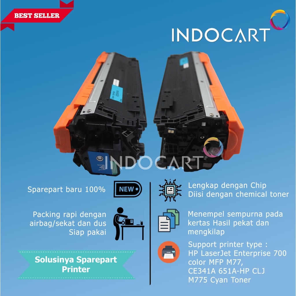 Toner Cartridge Compatible CE341A 651A-Printer LaserJet HP M775