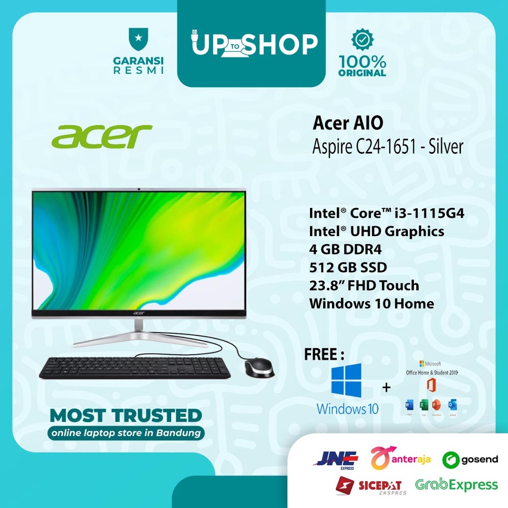 Acer AIO Aspire C24-1651 Core i3-1115G4 4GB 512GB 23.8" Touch W10 OHS