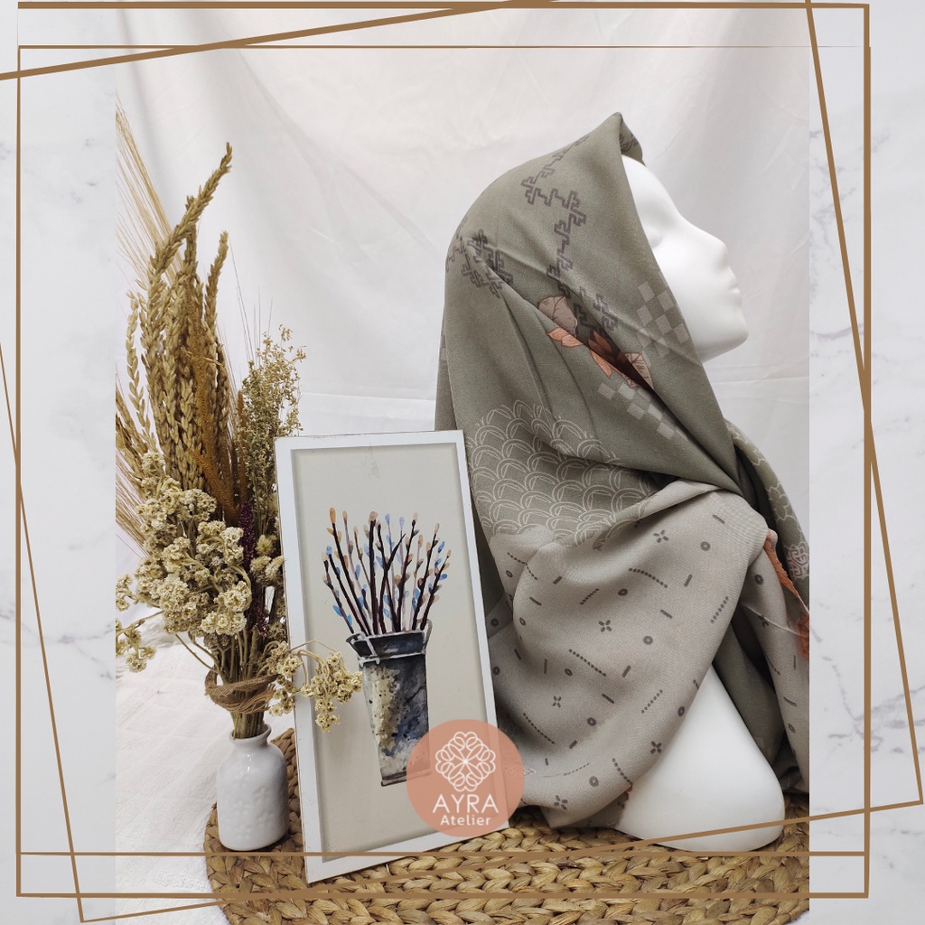 HIJAB SYARI SEGIEMPAT KERUDUNG JUMBO MOTIF JILBAB BESAR KERUDUNG JUMBO LASERCUT 130 cm JILBAB SYAR'I 130cm azzura Aubrey-F Hazel Wood