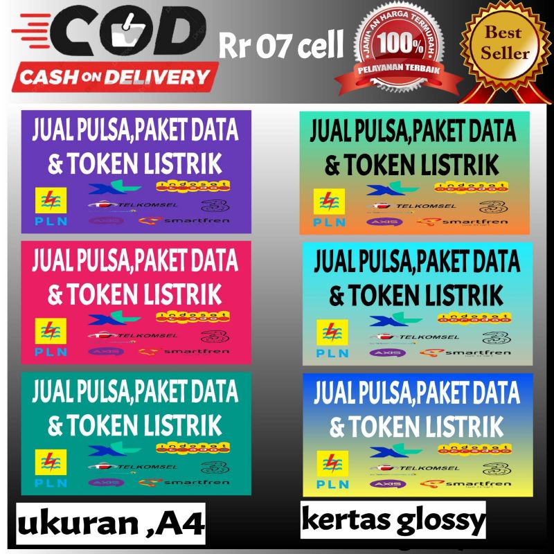 

sticker jualan pulsa paket token PLN rumahan h8sy