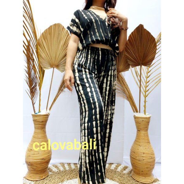 Setelan Set Crop Wanita Tie dye Jumbo Bali Premium