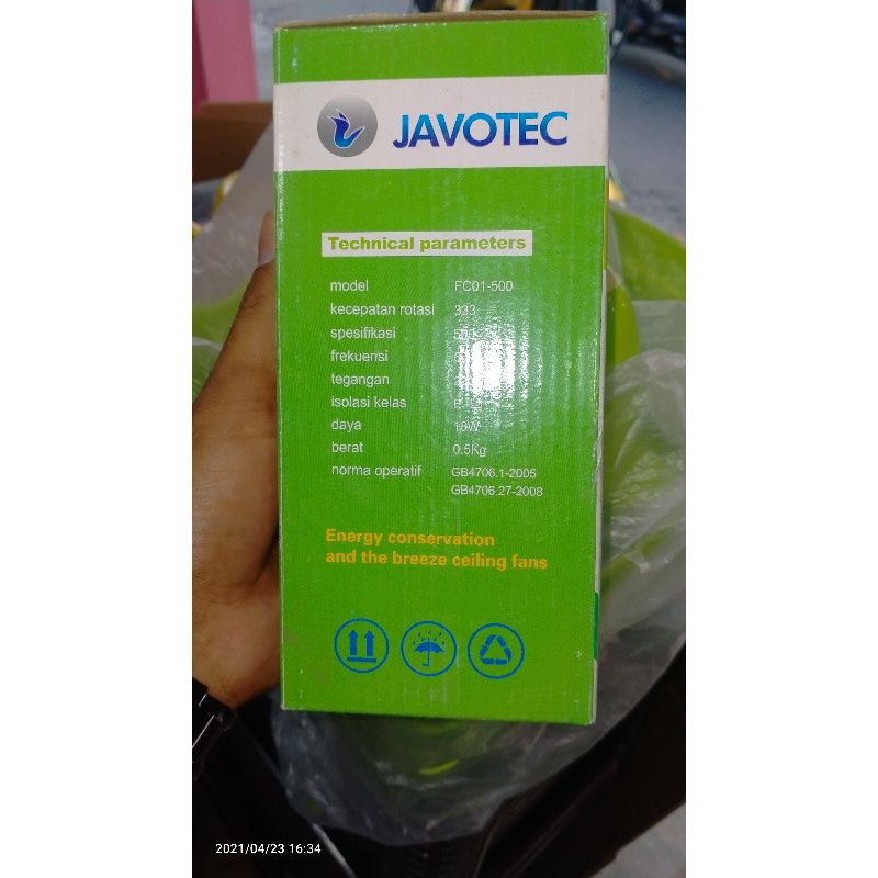 Kipas Angin gantung Helifan 4 Baling JAVOTEC Type FC01 500 / FC01 900