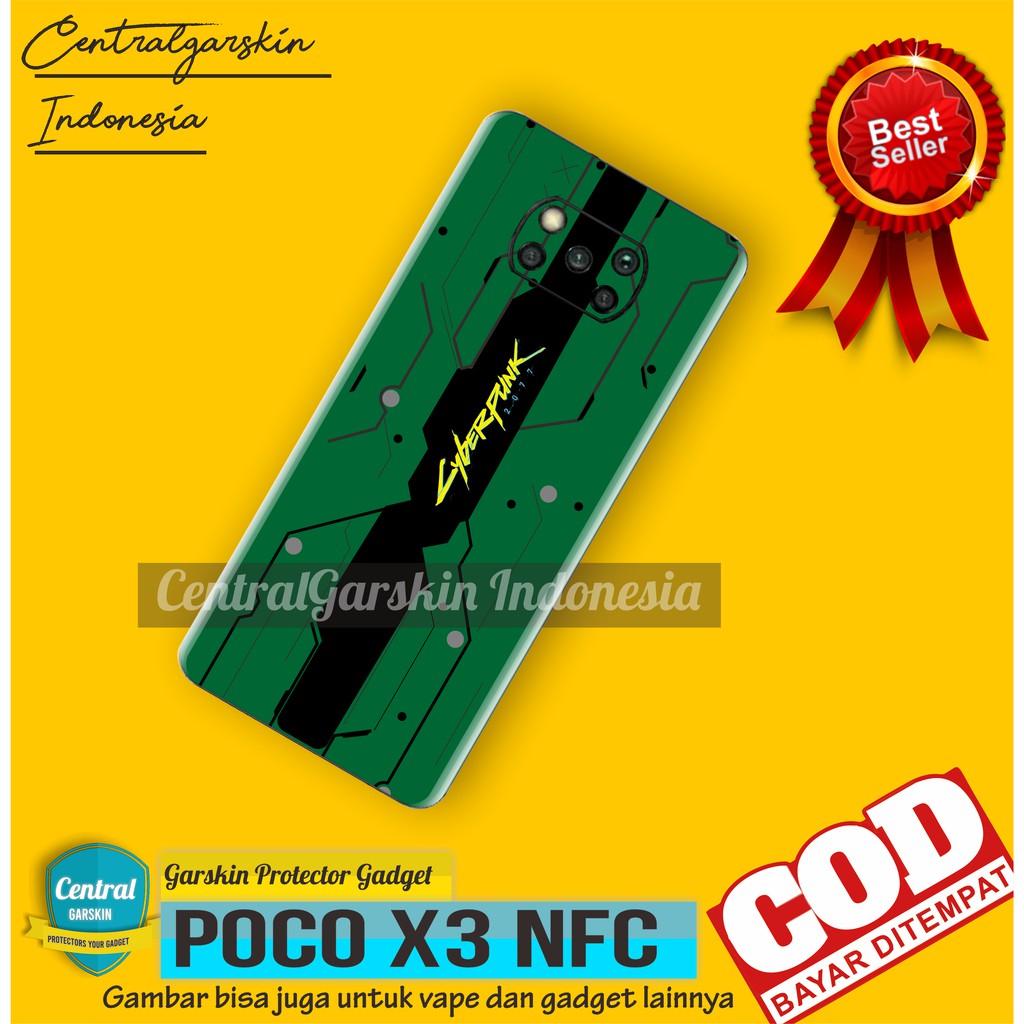 COD Garskin Pocophone X3 Poco X3 Fullbody cyberpunk GREEN [central garskin]