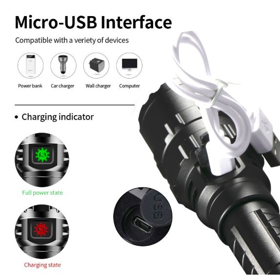 PAKET SENTER DAYA TINGGI - TaffLED Senter LED WATERPROOF Hunting Tactical Airsoft Rifle Cree XM-L L2 6500 Lumens 701 JG-3