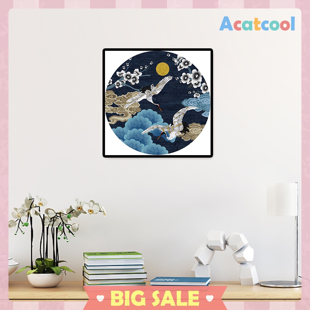 Full Drill Diamond Painting Two Flying Crane Cross Stitch Embroidery Mosaic