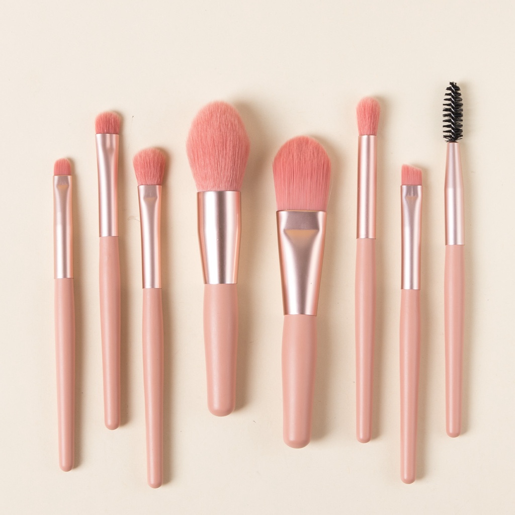 (Pouch) Kuas set make up 8pcs mini travel make up brush