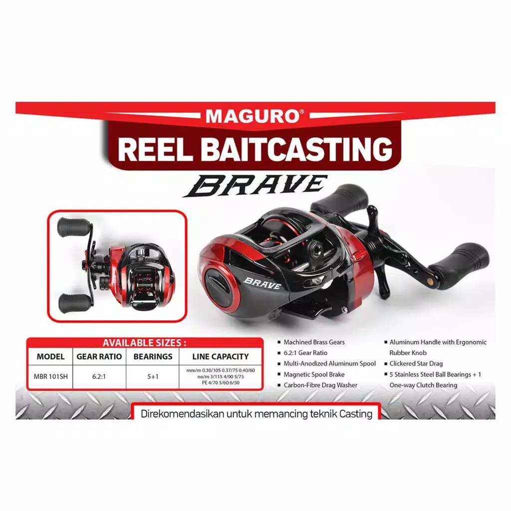 REEL MAGURO BRAVE 101SH REL BC PUTARAN JORAN PANCING GULUNGAN SENAR