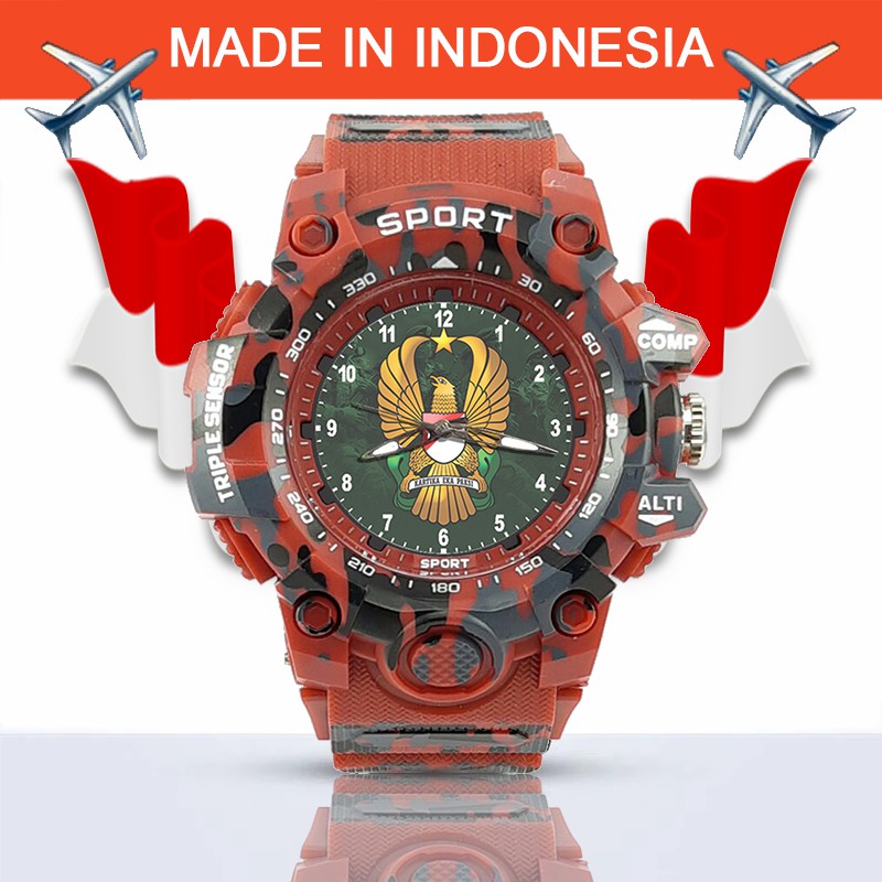 {Istimewa} Jam Tangan TENTARA NASIONAL INDONESIA (AD) -Merah Army Water Resistant