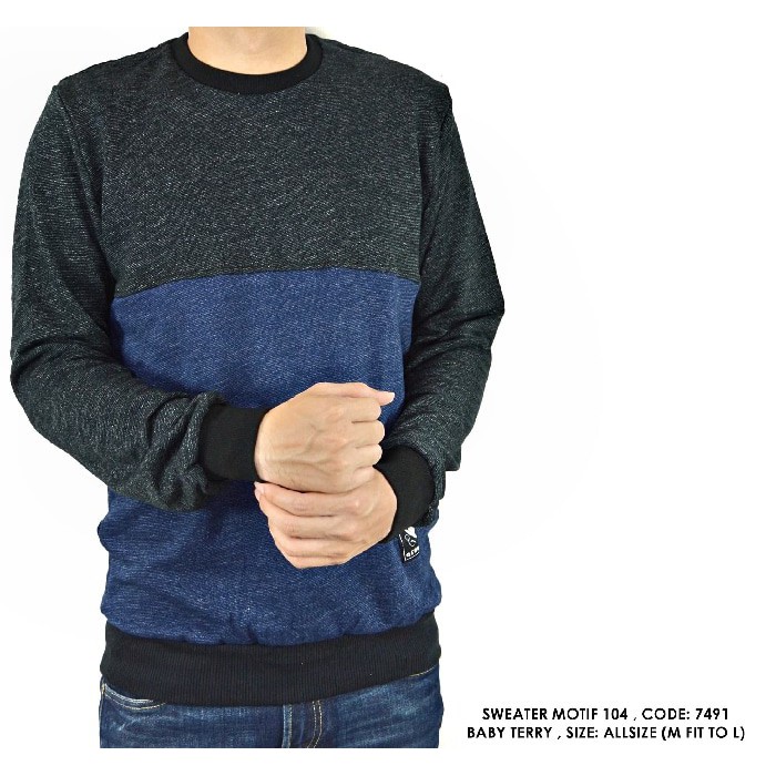 Sweater Switer Polos 2 Warna / Kaos Lengan Panjang Cowok Pria