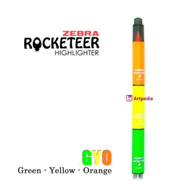 Stabilo rocketeer set 3 warna stabilo oren kuning hijau set high quality highlighter