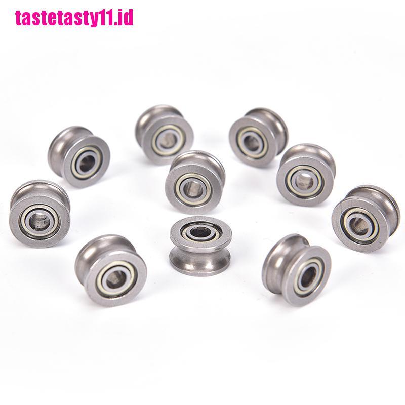 (TTID) 10pcs bearing pulley U624ZZ Bentuk U Untuk Rel Jalur linear