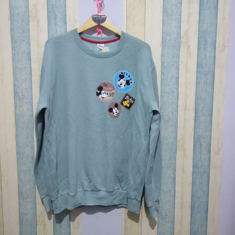 Crewneck Cn Sweater Disney Original Second Full Tag Big Size PxLd 72X126cm Size XXL hijau Mint
