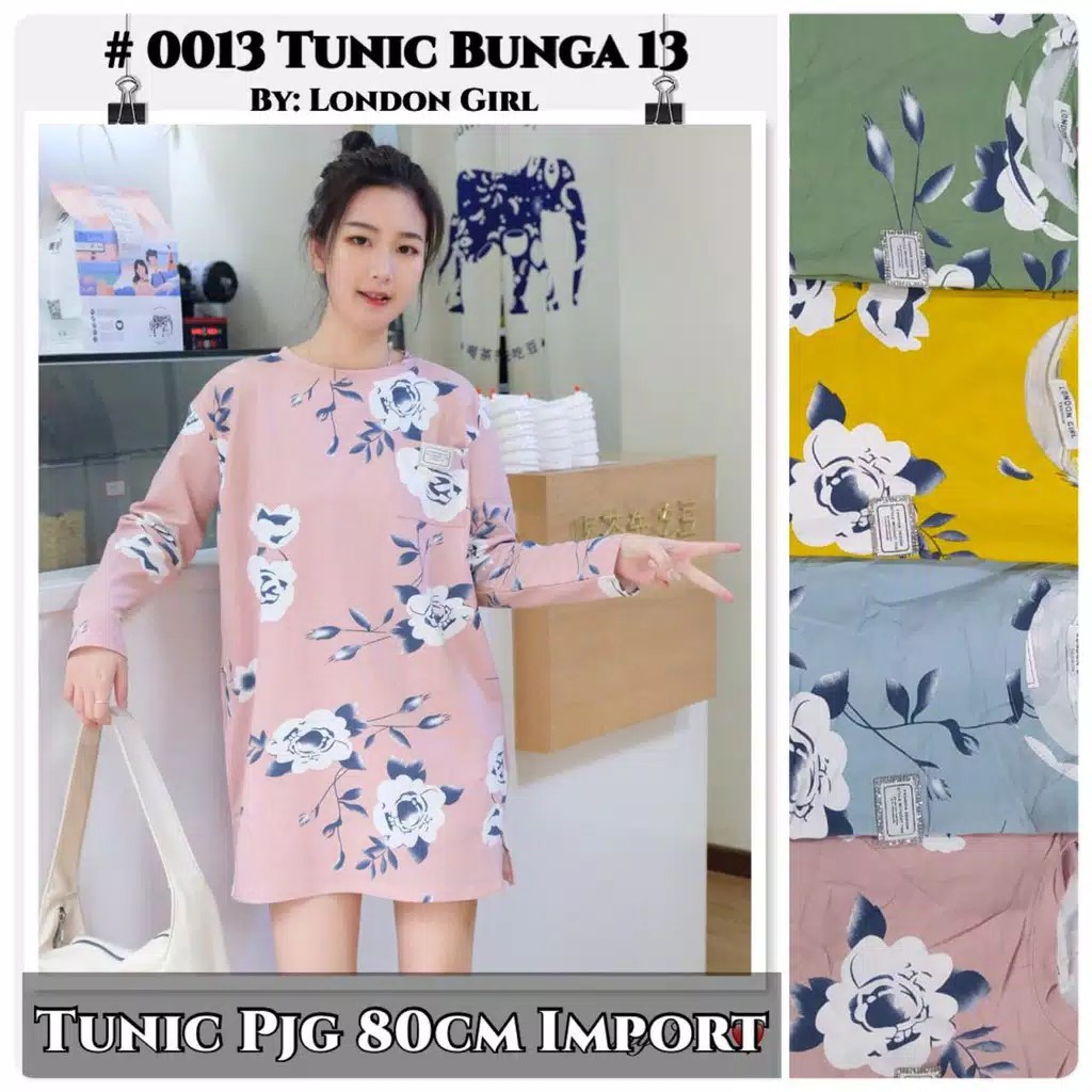 Atasan/Tunic Bunga 13 Import Pj 80cm London Girl LL0013