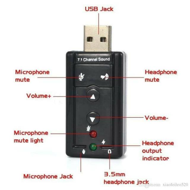 USB Soundcard 7.1 channel sound Adapter sound card