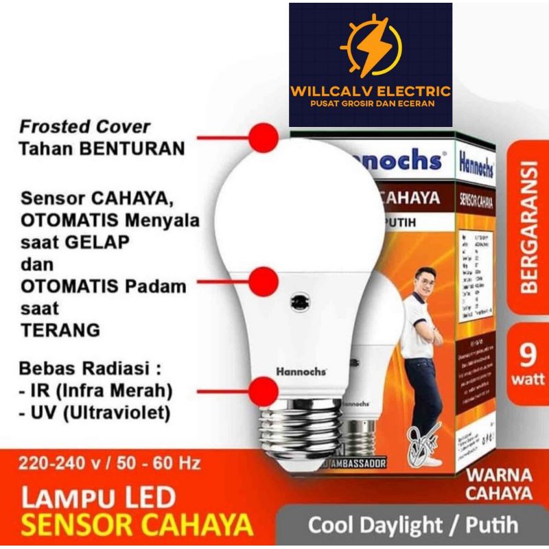 LAMPU LED HANNOCHS 9W LIGHT SENSOR