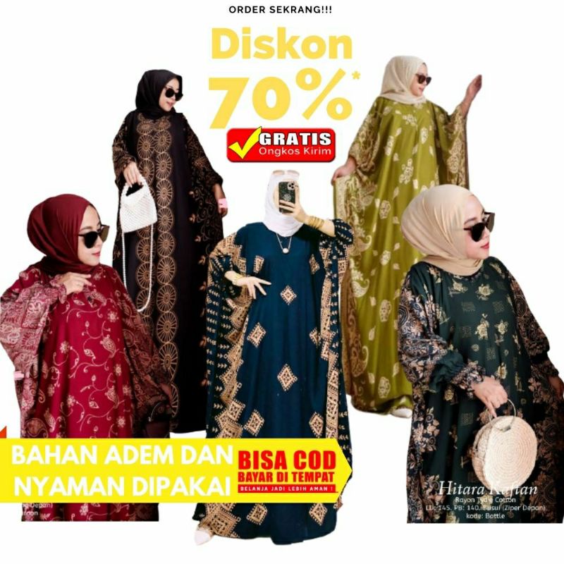 Gamis Rayon Jumbo Kaftan Terbaru Motif  Garis Lurik Zahir Home Kaftan Busui Resleting / Kaftan Wanit