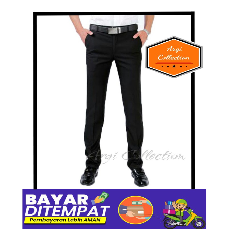 CELANA KANTOR FORMAL PRIA SLIMFIT BAHAN DASAR KAIN GABARDIN | WOOL