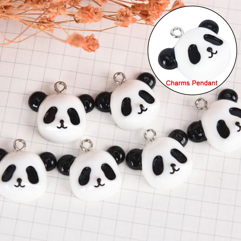 Hbid 20Pcs / Set Liontin Bentuk Panda Bahan Resin Untuk Membuat Perhiasan DIY