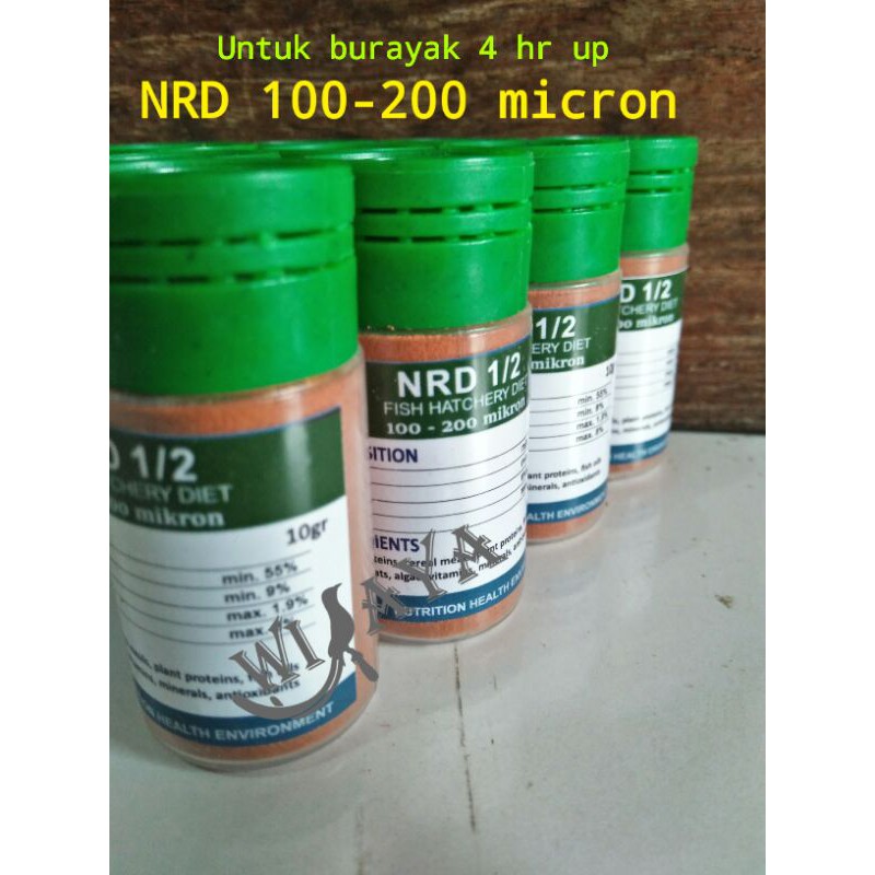 NRD 1/2 100-200 micron,  10 gram ( bukan Polar red ) pakan burayak ikan umur 4 hari