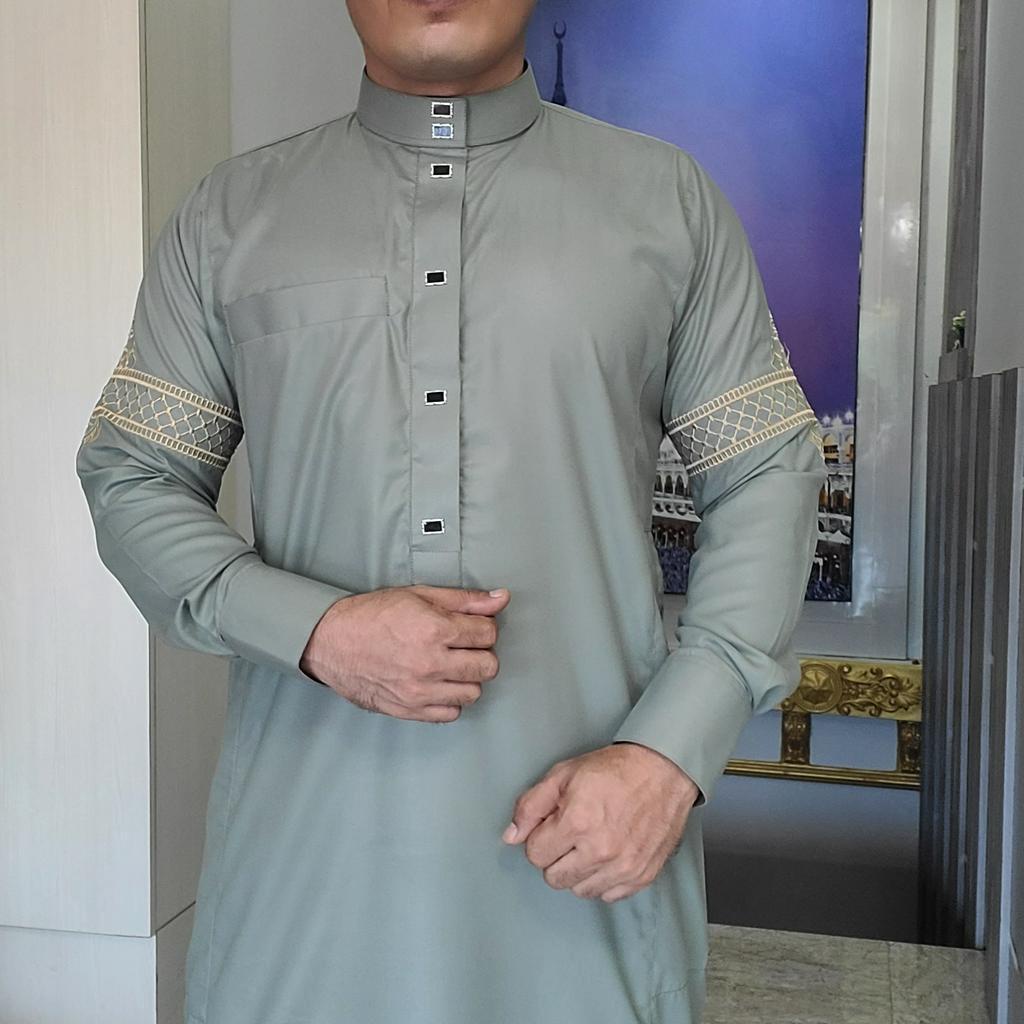 terbaru jubah slimfit pria gamis pria jubah bordir terbaru gamis alfaan jubah pria muslim bordir