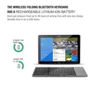 Foldable Wireless Keyboard & Touchpad Bluetooth Lipat Mac