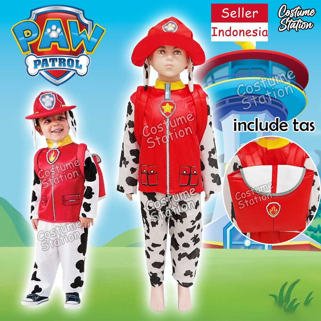 Kostum Marshall Paw Patrol / Costume Binatang Anjing anak laki