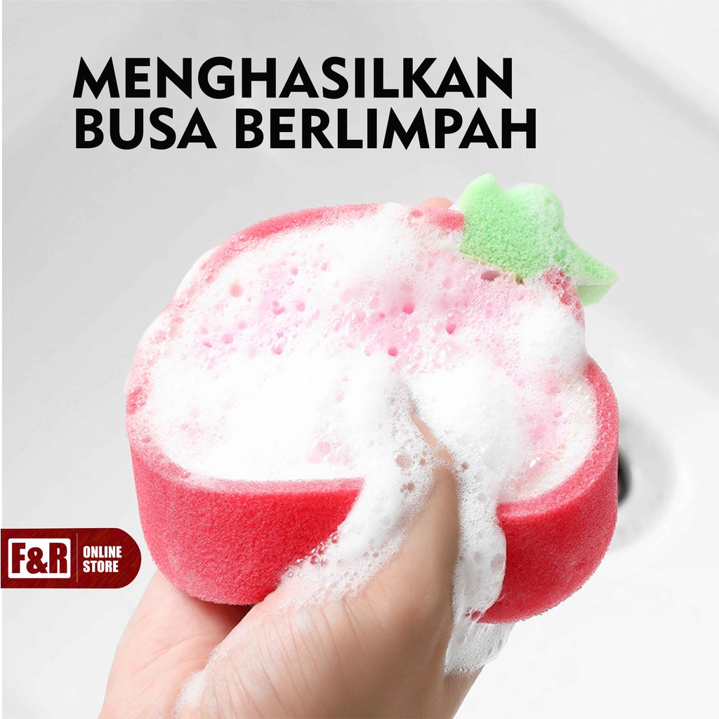 Spons Spon Sponge Spoon Cuci Piring Gelas Cangkir Perlatan Dapur Spon Mandi Buah Buahan Fruit Sponge