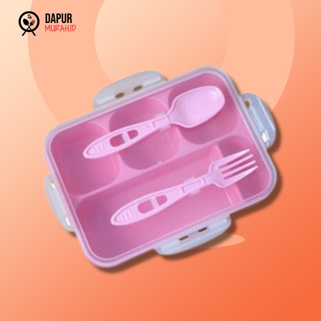 DM - Lunch Box / Tempat Nasi Kotak Segi tnks 119 pi - PINK