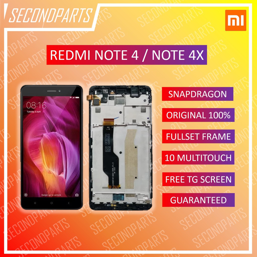[ORIGINAL ASLI] LCD TS FULLSET FRAME XIAOMI REDMI NOTE NOTE 4 NOTE 4X