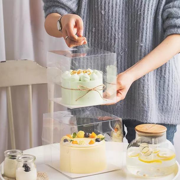 

10Pcs Dus Kue Bening 20X20 Glass Box Clear Cake Box Dus Kue