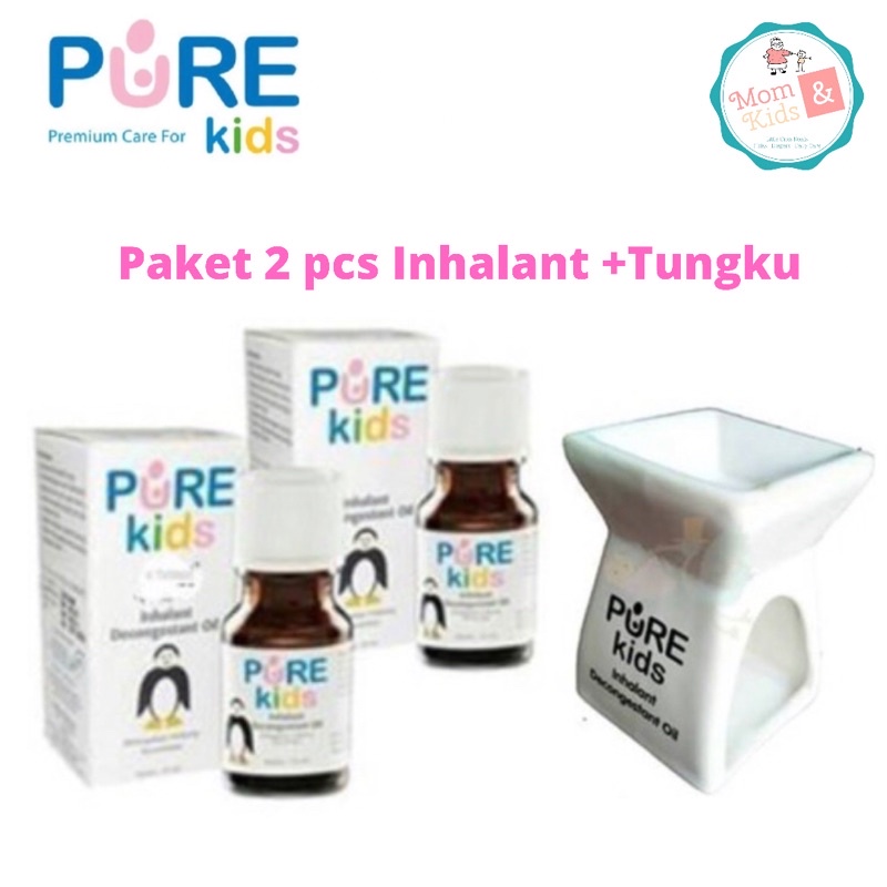 Purekids Pure Kids Inhalant Decongestant Oil 10ml (2 pcs+ tungku) Obat Hidung Tersumbat