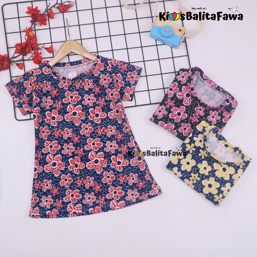 Dress Larissa uk Bayi - 5 Tahun / Lengan Pendek Baju Anak Perempuan Baby Tunik Blouse Atasan Murah