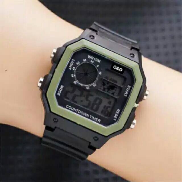 (Terima Cod)JAM TANGAN PRIA Q&amp;Q Digital Sergi RUBBER(Dikirim Dari Jakarta)