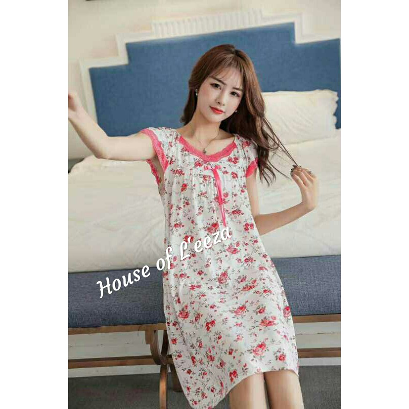 Daster spandex bunga Cantik