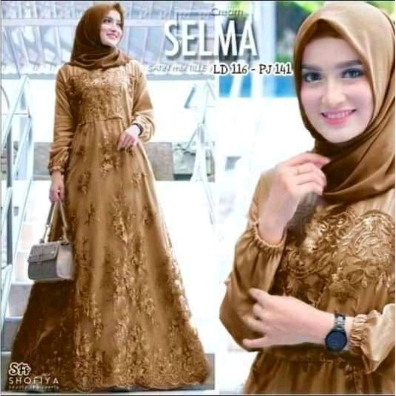 gamisSelma,gamisKONDANGAN,gamis,KombinasiBURKAT