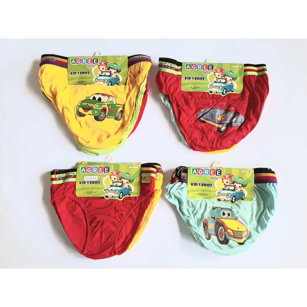 3 Pcs (1 klep )Agree Kids Brief CD AG 210B CD Sport Anak Polos