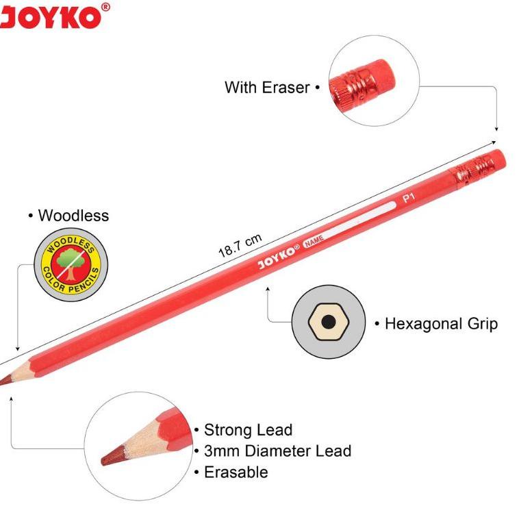 

[FaB㊍] pensil warna joyko bisa di hapus 24 warna /Murah Banget