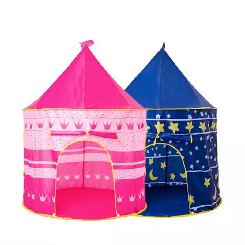 COD tenda jumbo anak istana kastil princess castle big tent camping camp mainan mandi bola hadiah kado ultah cewek cowok laki perempuan biru blue pink