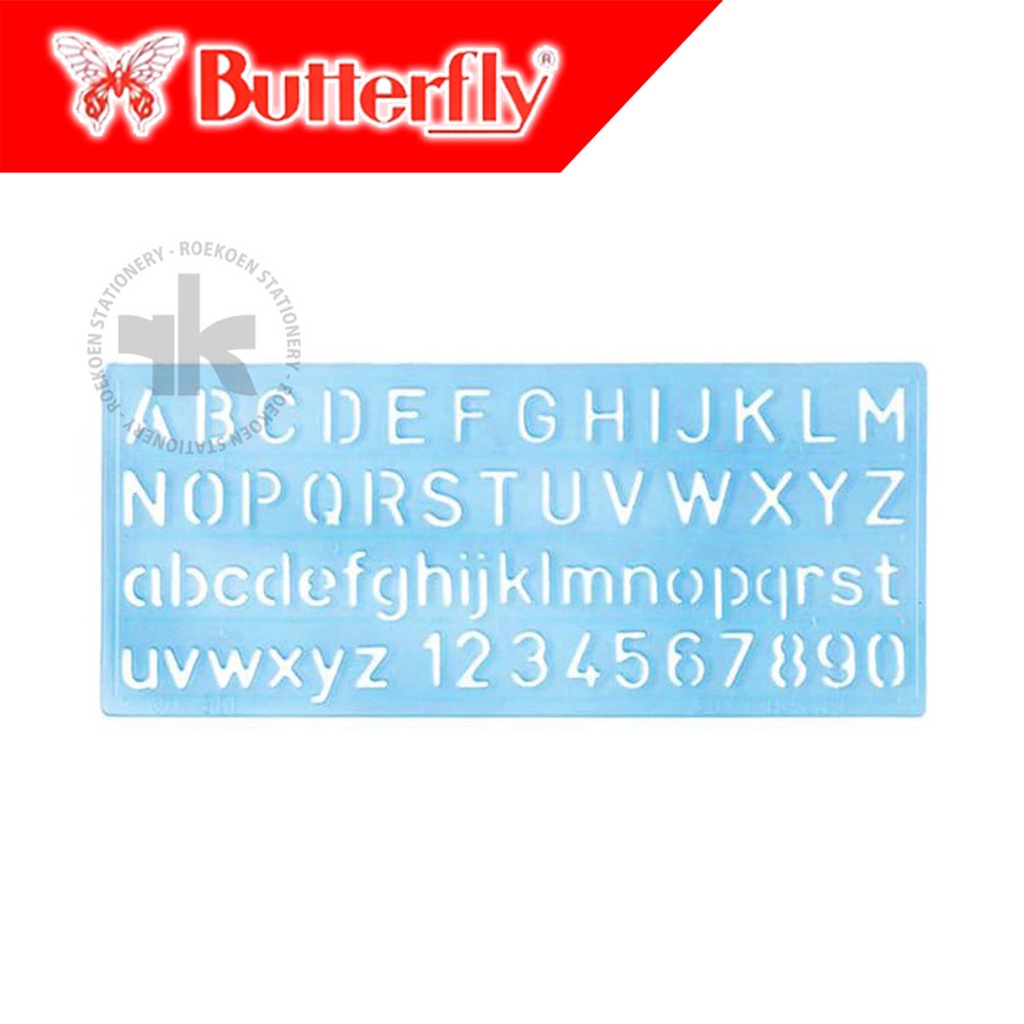 

Butterfly Alphabetical Template Penggaris Sablon HA-270 (27.9 x 11.5cm)