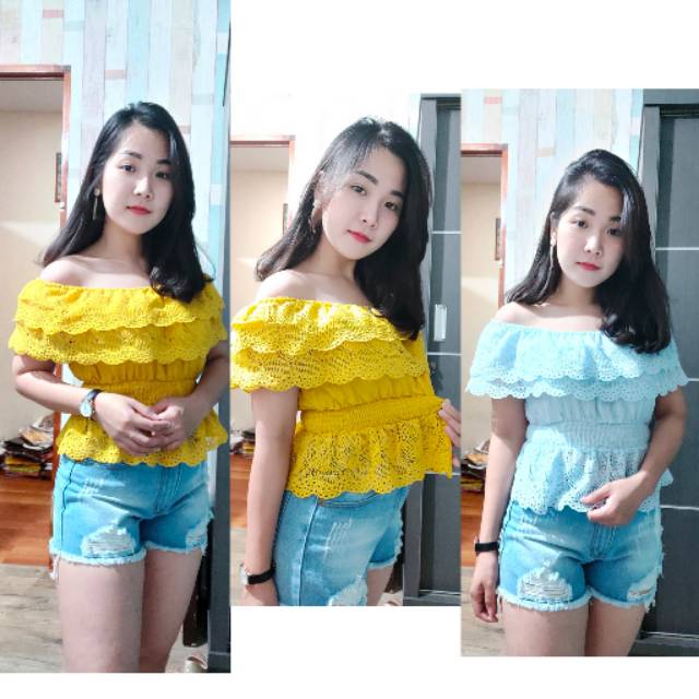 KAOS SABRINA BRUKAT IMPORT HIGH QUALITY