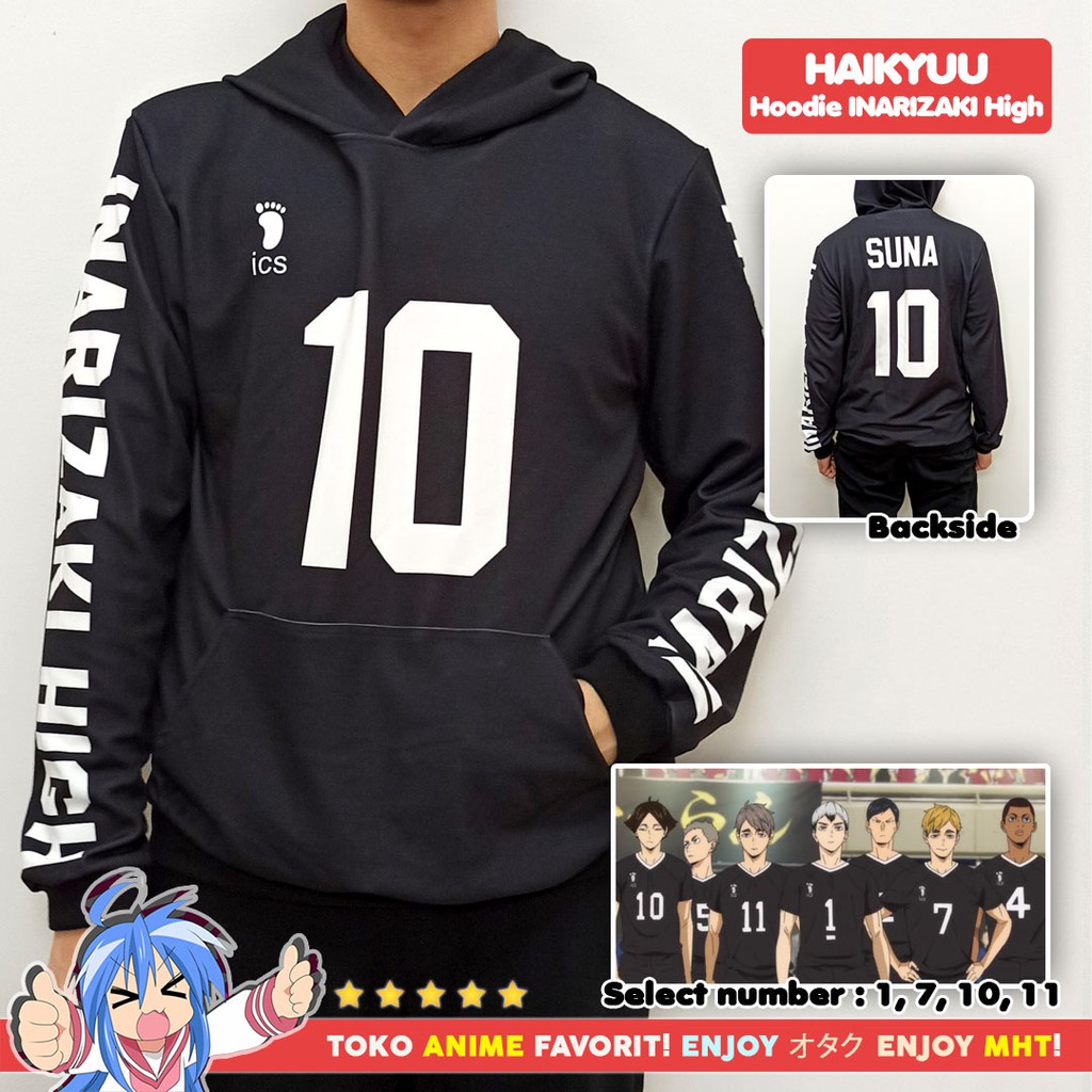 Jaket Hoodie Sweater Anime Haikyuu Inarizaki High School No. 10 Suna