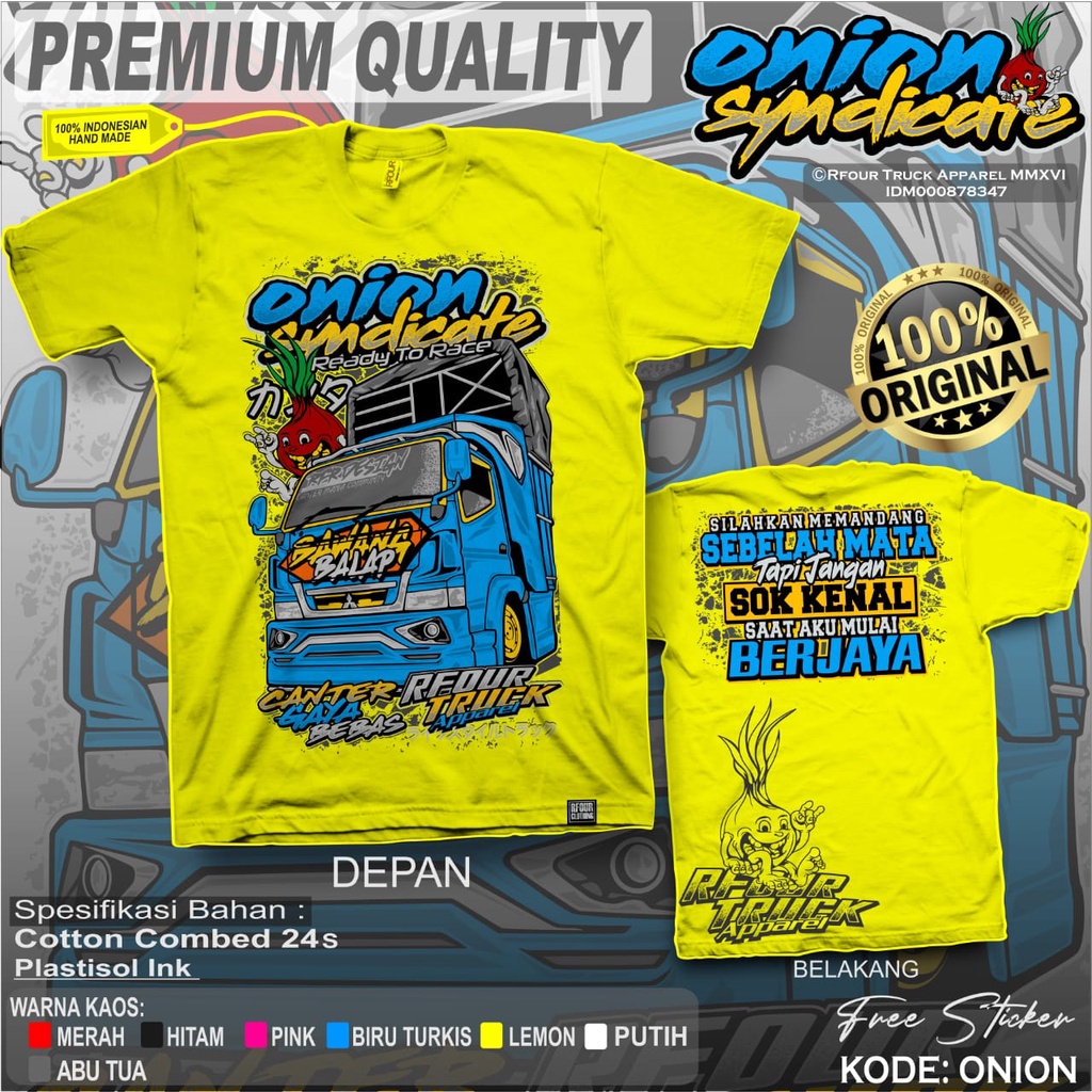 PROMO/OBRAL KILAT/BAJU TRUK OLENG KAOS TRUK MUATAN BAWANG KAOS TRUCK BAWANG BALAP KAOS TRUK PREMIUM DISTRO ORIGINAL RFOUR SABLON PLASTISOL COTTON COMBED 24s KAOS TRUCK MANIA TRUCK BAWANG RACING VIRAL KAOS TRUCK MUAT BAWANG SYINDICATE