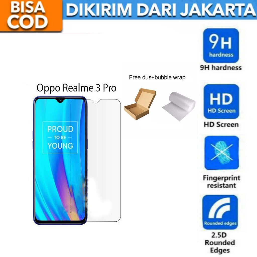 Oppo Realme 3 Pro Tempered Glass Screen Protector Anti Gores