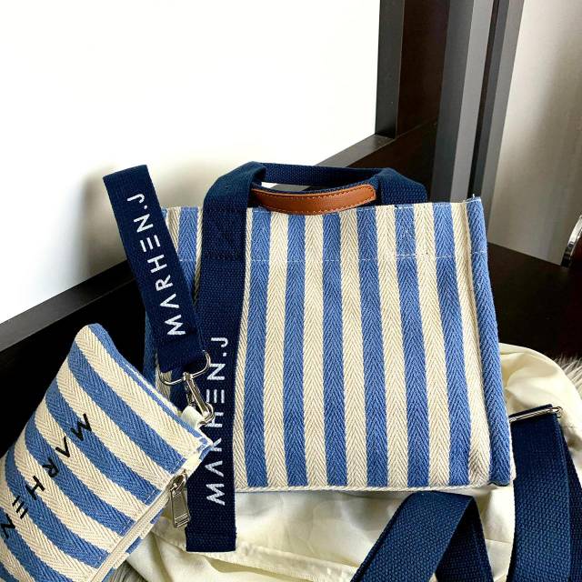#08-17 MARHEN J Rico Mini Stripe Shopper Bag SS19 with Pouch