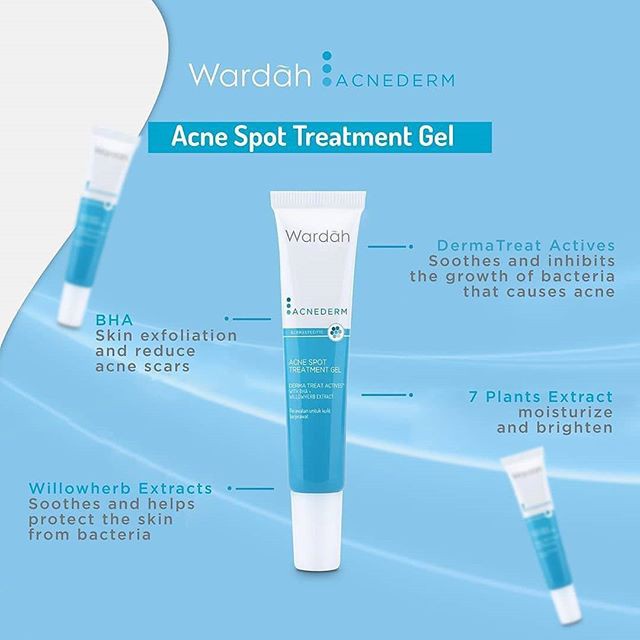 Wardah Acnederm Series Cleanser Toner Day Night Cream Acne Pore Blackhead Gel Face Powder (KIM)