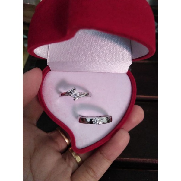 FAST DELIVERY CINCIN COUPLE PERAK S925 TUNANGAN NIKAH KAWIN RING ADJUSTABLE RING PRIA WANITA