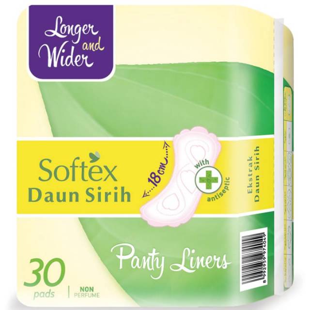 SOFTEX Pantyliner Daun Sirih Longer Wider [30 pads]