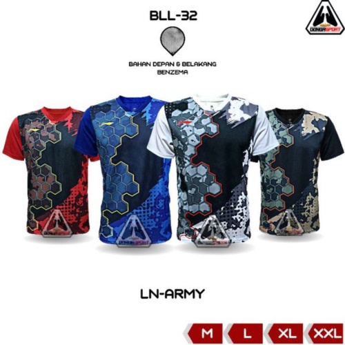 Unik BLL-32 LN ARMY BAJU BADMINTON DEWASA PRINT JERSEY BADMINTON KAOS BADMINTON BAJU BULUTANGKIS PRI