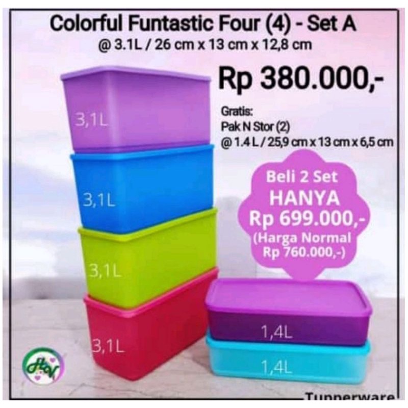 Box Funtastic four tipe A tupperware promo